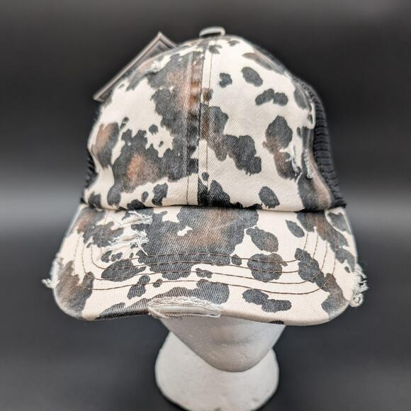 Accessories Cc Hat Cap Snap Back Cow Print Distressed